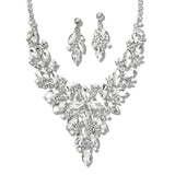109757, FLORAL RHINESTONE EVENING NECKLACE SET
