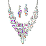 109757, FLORAL RHINESTONE EVENING NECKLACE SET