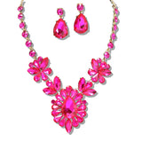 109768, GLAM TEARDROP RHINESTONE EVENING NECKLACE SET
