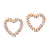 109800, CUTOUT BEADED HEART POST EARRING