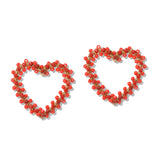 109800, CUTOUT BEADED HEART POST EARRING
