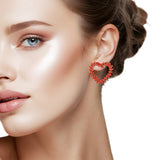 109800, CUTOUT BEADED HEART POST EARRING