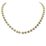 109803, GOLD DIPPED BRASS PUFFY HEART STATION NECKLACE