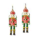 109808, CHRISTMAS ENAMEL NUTCRACKER SOLDIER DANGLE EARRING