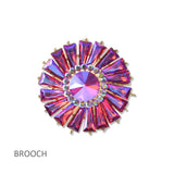109810, SUNBURST RHINESTONE BROOCH PIN