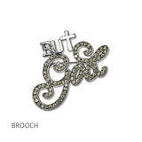109811, BUT GOLD PAVE RHINESTONE BROOCH PIN