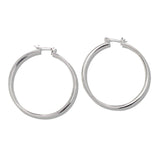 109822, 50MM GOLD WHITE GOLD DIPPED BRASS ROUND HOOP EARRING