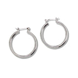109823, 30MM GOLD WHITE GOLD DIPPED BRASS ROUND HOOP EARRING