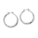 109831, 35MM GOLD WHITE GOLD DIPPED BRASS WAVY HOOP EARRING