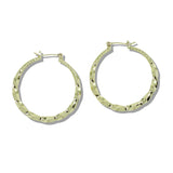109833, 35MM GOLD WHITE GOLD DIPPED BRASS HOOP MINIMALIST EARRING