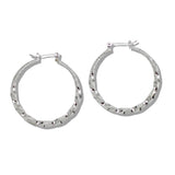 109833, 35MM GOLD WHITE GOLD DIPPED BRASS HOOP MINIMALIST EARRING