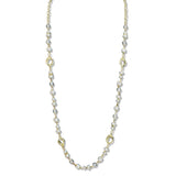 109845, HAMMERED GEOMETRIC ACCENT GLASS PEARL BEADED LONG NECKLACE