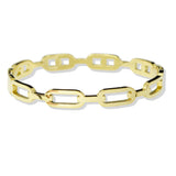 109874, CHAIN LINK STAINLESS STEEL OPEN BANGLE BRACELET