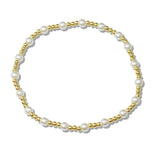 109875, DAINTY PEARL BALL BEADED STAINLESS STEEL STRETCH BRACELET