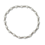 109875, DAINTY PEARL BALL BEADED STAINLESS STEEL STRETCH BRACELET