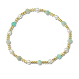 109876, DAINTY PEARL BEADED STAINLESS STEEL STRETCH BRACELET