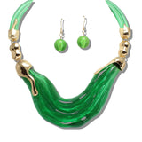 109881, MOLTEN WAVE BOLD RESIN ACRYLIC NECKLACE