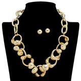 109887, HAMMERED TEXTURE METAL NECKLACE