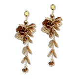 109890, FRESHWATER PEARL FLOWER PETAL DROP DANGLE EARRING