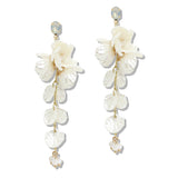 109890, FRESHWATER PEARL FLOWER PETAL DROP DANGLE EARRING