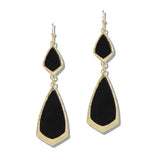 109891, GEOMETRIC FAUX LEATHER ACCENT DANGLE EARRING