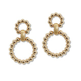 109894, BALL TEXTURED BOLD DOUBLE CIRCLE EARRING