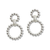 109894, BALL TEXTURED BOLD DOUBLE CIRCLE EARRING