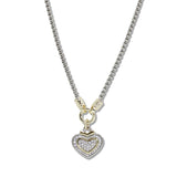 109899, 14K GOLD PLATED CUBIC ZIRCONIA HEART PENDANT NECKLACE
