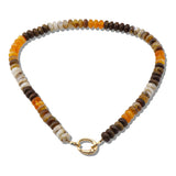 109913, CARABINER ROUND DISC RESIN BEADED NECKLACE