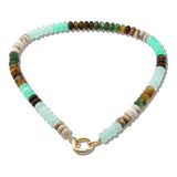 109913, CARABINER ROUND DISC RESIN BEADED NECKLACE