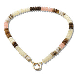 109913, CARABINER ROUND DISC RESIN BEADED NECKLACE