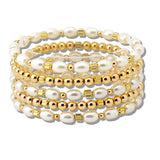 109915, PEARL ACCENT MULTI LAYERED STRETCH BRACELET
