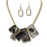 109917, ENAMEL GEOMETRIC STATEMENT NECKLACE