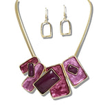 109917, ENAMEL GEOMETRIC STATEMENT NECKLACE