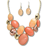 109919, ELEGANT MARBLED STATEMENT NECKLACE