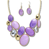 109919, ELEGANT MARBLED STATEMENT NECKLACE
