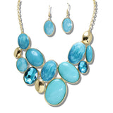 109919, ELEGANT MARBLED STATEMENT NECKLACE