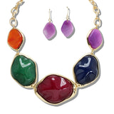 109920, GEOMETRIC CELLULOID ACETATE STATEMENT NECKLACE