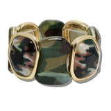 109921, GEOMETRIC CELLULOID ACETATE STRETCH BRACELET