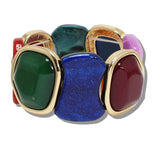 109921, GEOMETRIC CELLULOID ACETATE STRETCH BRACELET