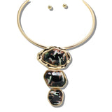 109922, GEOMETRIC RESIN CELLULOID ACETATE NECKLACE