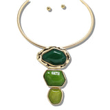 109922, GEOMETRIC RESIN CELLULOID ACETATE NECKLACE