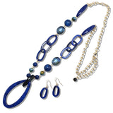 109928, RESIN ACRYLIC GEOMETRIC BEADED LONG NECKLACE