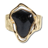 109933, ABSTRACT RESIN STONE GOLD STATEMENT STRETCH BRACELET