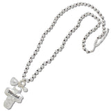 109936, BLESSED CROSS PENDANT PEARL BEADED LONG NECKLACE