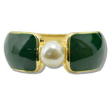 109939, PEARL ENAMEL ACCENT BOLD BANGLE BRACELET