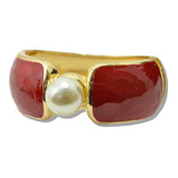 109939, PEARL ENAMEL ACCENT BOLD BANGLE BRACELET