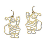 109943, CHRISTMAS CUTOUT SANTA CLAUS DANGLE EARRING