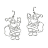 109943, CHRISTMAS CUTOUT SANTA CLAUS DANGLE EARRING