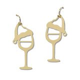 109944, CHRISTMAS SANTA HAT WINE GLASS EARRING